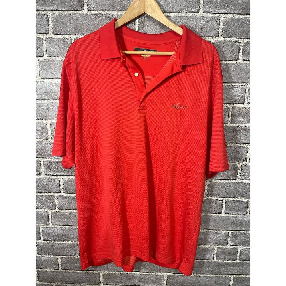 Greg Norman Men's XL Red Short Sleeve Golf Polo Shirt Casual